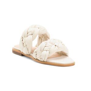 ALTA Off White Made In Colombia Leather Odette Flat Sandals